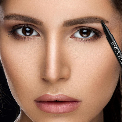 GULGLOW99 3D Waterproof Liquid Eyebrow Filler Pen, Black Color Microblading(BLACK)