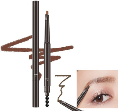 WECHARMERZ 2 In 1 Long Lasting Smudge proof Eyebrow Pencil and eyebrow Brush(Brown)