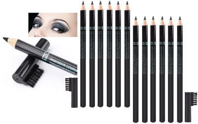 tanvi27 Long-lasting Water-proof Sweat-proof Brow Pencil and Brush Eyebrow Shaping Set 24 g(BLACK)