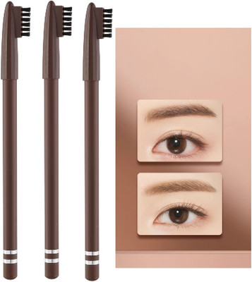 NADJA BROWN EYE BROW PENCIL SET OF 3 SMUDGE PROOF LONG LASTING(BROWN)