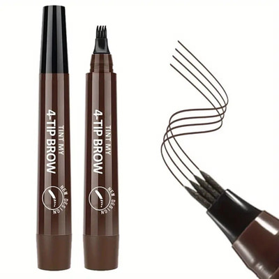 manasona Professional Fine Sketch Korean Liquid Eyebrow Tattoo Pen Micro-Forked(BROWN)