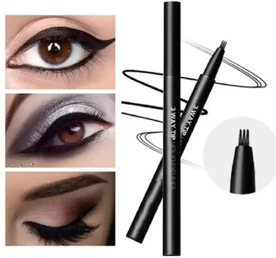 GFSU - GO FOR SOMETHING UNIQUE 3 Tip Liquid Eyeliner Waterproof Multi Purpose Liner Pen 1 ml(Jet Black)
