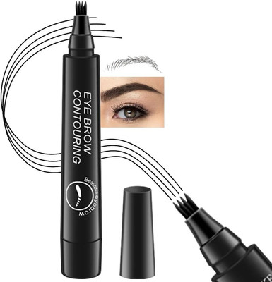 EVERERIN Eyebrow Liquid Makeup Pen with 4 Micro-Fork Tip Brow 2.5 g(BLACK)