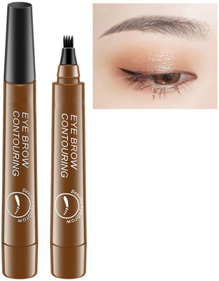 AFARAXIA Waterproof 4 Point Eyebrow Pencil brown- Microblading Fork Tip Tint Pen(Brown)