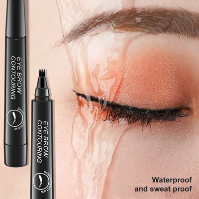 Colorstock Eyebrow Pen-Black, Waterproof & Smudge-proof, One Swipe Application Long-lasting(Black)