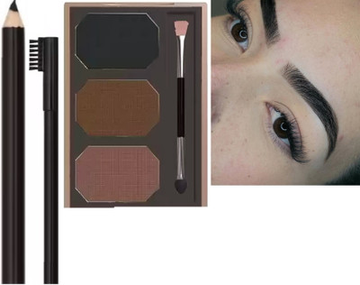 GFSU - GO FOR SOMETHING UNIQUE 2 in 1 Dual Function Eye Brow Filling Pencil with Brush Eyebrow Pencil Black(BLACK)