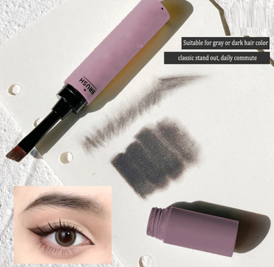 ADJD Brush 2 in 1 Eye Makeup, Pigmented Intense Brow Color(GREY BROWN)
