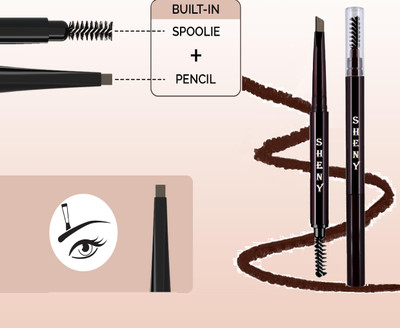 Sheny 2 in 1 eyebrow pencil, double-sided use for eyebrows, brow pencil and brush(BROWN)
