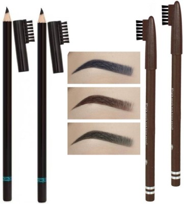 Yuency Brow Pencil combo with Brush black and brown pencil(black ,brown)