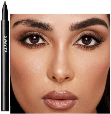 ADJD 3 Way Tip Charming Black Liquid Long-Lasting Eyebrow Pencil(BLACK)