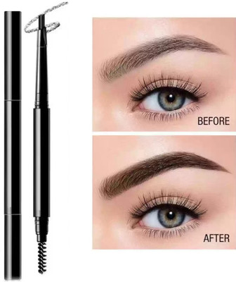 Thristygirl Eyebrow Pencil 2 Packs, Waterproof Smudge-Proof Brow Pencil with Brow Brush,(Black)