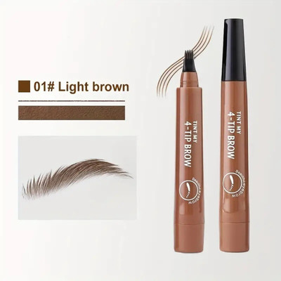 manasona Natural Eyebrow Look 4 Split Head Eyebrow Pencil(LIGHT BROWN)
