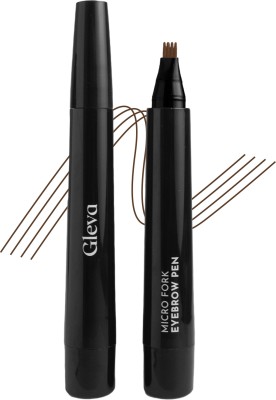 Gleva 4 Micro-Fork Eyebrow Pen Applicator Creates Flawless Natural Looking Brows(Dark Brown)