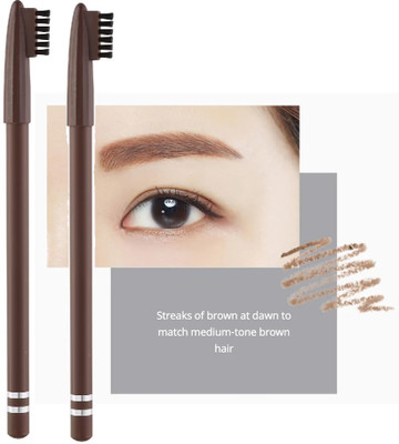 NADJA NEW SMUDGE PROOF MAKEUP BROWN EYE BROW PENCIL SET OF 2(BROWN)