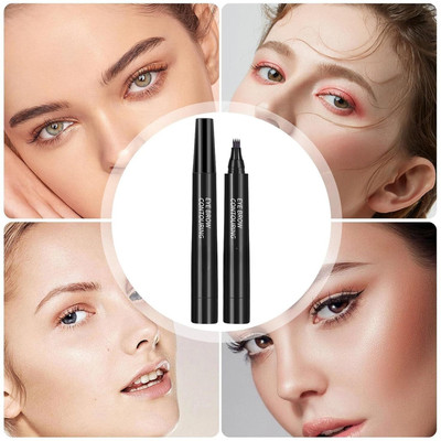 GULGLOW99 New 4D Waterproof Liquid Eyebrow Filler Pen, Black Color For Women(BLACK)