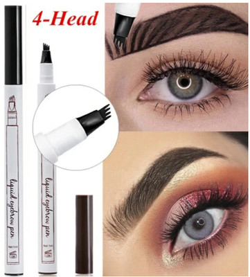 tanvi27 Ultra-fine 4-Prong Eyebrow Pencil Quick-Drying(Jet Black, Brown)