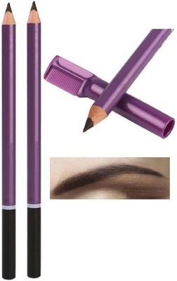 Yuency Matte finish black eye brow pencil with comb water proof & long lasting(black)