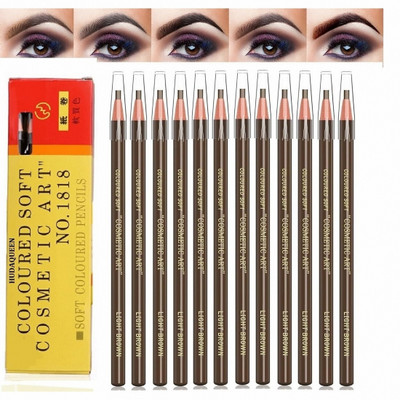 HUDAQUEEN Set of 12 Brown Eyebrow Pencil Easy Application Brow 1818(Brown)
