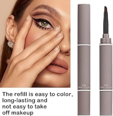 HUZURLU 3Natural Brown Grey Eyebrow Shape Tinted Brow Pencil(grey)