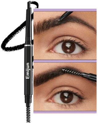 Emijun Eye Brow Pencil With Brush |Long-lasting and Natural-looking Results(Natural Black)