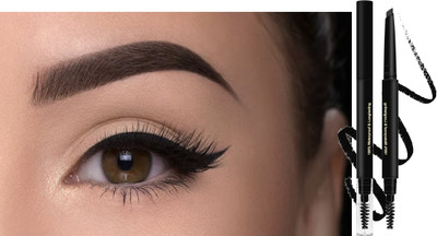 WOONGMI Waterproof Smudge-Proof Brow Pencil with Brow Brush(BLACK)