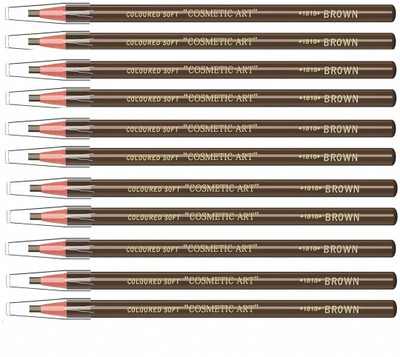 HUDAQUEEN Set of 12 Brown Eyebrow Pencil Smudge Resistant Soft Texture 1818(Brown)