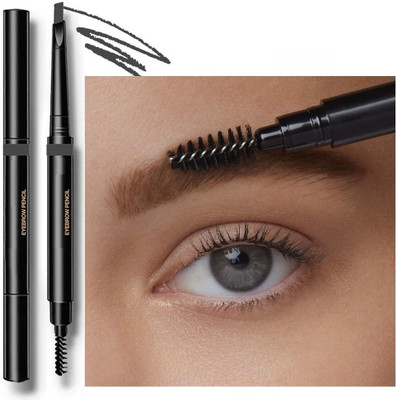 Vyomiris Eyebrow Pencil with Soft Brush 2-in-1 Water-proof(BLACK)