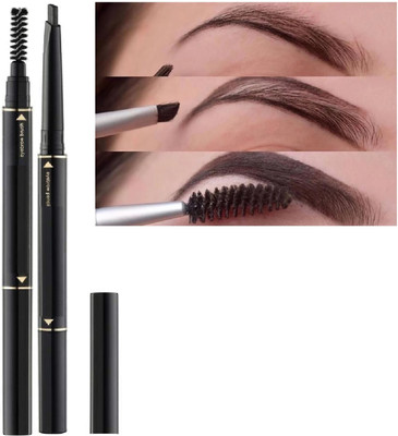 Facejewel Eyebrow Pencil 2 in 1 Dual Function Eye Brow Filling Pencil with Brush Black(Black)