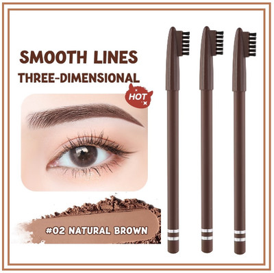 NADJA NEW BROWN EYE BROW PENCIL SET OF 3 SMUDGE PROOF LONG LASTING(BROWN)