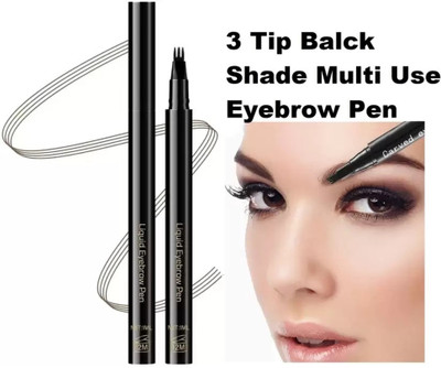 GFSU - GO FOR SOMETHING UNIQUE 3 Micro-Fork Eyebrow Pen Applicator Creates Flawless Natural Looking Brows(Jet Black)