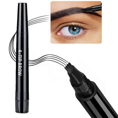 GFSU - GO FOR SOMETHING UNIQUE Eyebrow Liquid Makeup Pen with 4 Micro-Fork Tip Brow(Black)