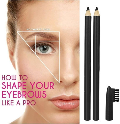 NADJA PROFESSIONAL EYE BROW PENCIL WITH BRUSH SET OF 2(BLACK)