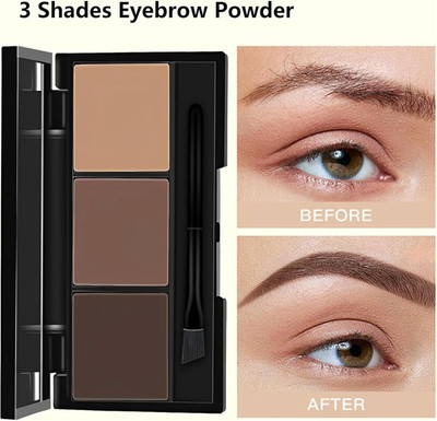 luzimaisa New 3in1 Eyebrow Powder Cake with Eyebrow Brush 8 g(multicolor)