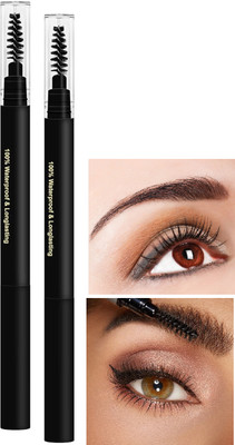 Latixmat 2 in 1 Dual Function Eye Brow Filling Eyebrow Pencil Pencil(BLACK)