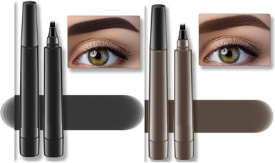 YAWI 4D Liquid Eyebrow Enhancing Pen Waterproof(brown, black)