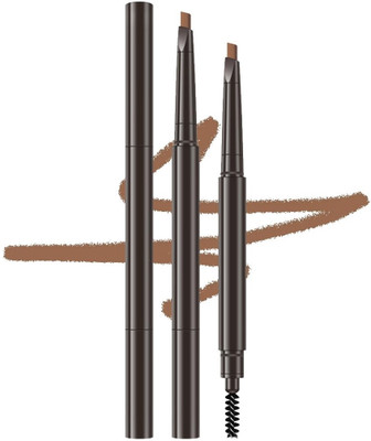 Herrlich 2 in 1 Dual Function Brow Filling Pencil with Spoolie Shaping Brush Eyebrow(Brown)