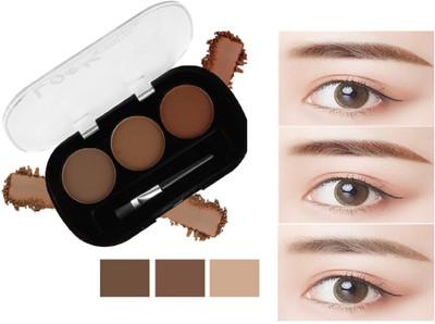 luzimaisa Professional 3 Color Eyebrow Powder Cake Palette With 1 Brush 4 g(MULTICOLOR)