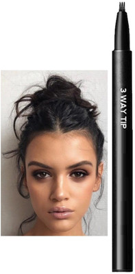 Latixmat Easy Wearing 3 Way Tip Liquid Eyeliner Waterproof Multi Purpose Liner Pen 1.2 g(BLACK)