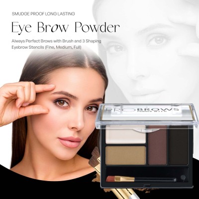 manasona 4 Colors Eyebrow Enhancer Waterproof Long Lasting Eyebrow Powder Palette 8 g(MULTI COLORS)