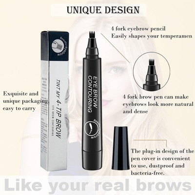GULGLOW99 Eyebrow Pen Eyebrow Pencil with a Micro-Fork Tip Applicator Long Lasting 1 g(BLACK)