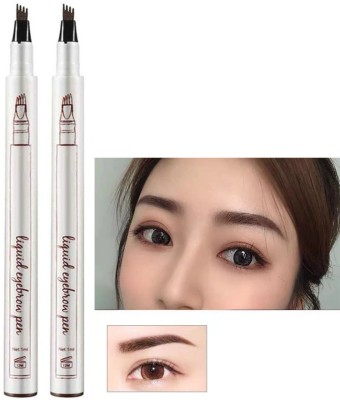 ADJD Combo Tattoo Pen Liquid Eyebrow Pencil Waterproof Long Lasting Makeup(DARK BROWN)