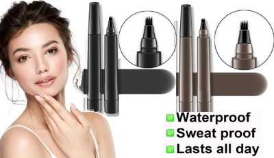 luzimaisa combo of contouring pen brown waterproof brown & black eyebrow(black, brown)
