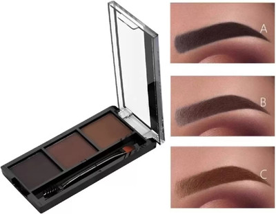 GULGLOW99 3-in-1 Eyebrow Palette Micro Pigments, Smudge Proof, Longlasting Eye Make-up Kit(MULTICOLORS)