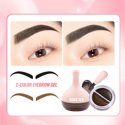 Sheny best 2 in 1 eyebrow gel with pen and setting formula for long-lasting(BROWN, BLACK)