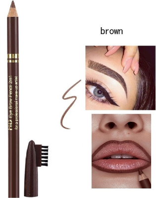 JANOST Matte Finish Eyebrow Pencil With Brush | Smudge Proof Eyebrow Definer(BROWN)