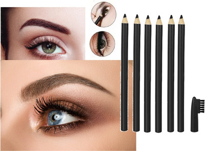 NADJA DARK BLACK EYE BROW PENCIL SET OF 6 MATTE FINISH(BLACK)