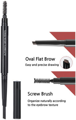 Arcanuy Eye Brow Pencil for Women Double End Rotating(black)