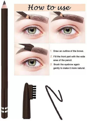 Yuency Waterproof Eyebrow Pencil with Brush Smudge proof Eyebrow(Dark-Brown)