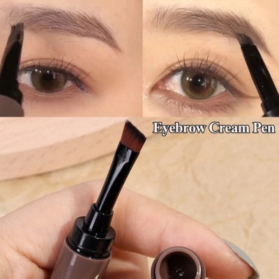 ADJD Natural Waterproof Eyebrow Cream Pen Delicate Smooth Long-lasting(DARK BROWN)