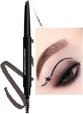 MYEONG 2 in 1 Dual Function Brow Filling Pencil Spoolie Shaping Brush Eyebrow Pencil((Natural Brown))